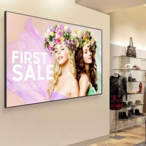 TV monitor LED 4K Professionale samsung per pubblicità in vetrine negozio centri commerciali video conferenze trieste udine valle d'aosta courmayeur